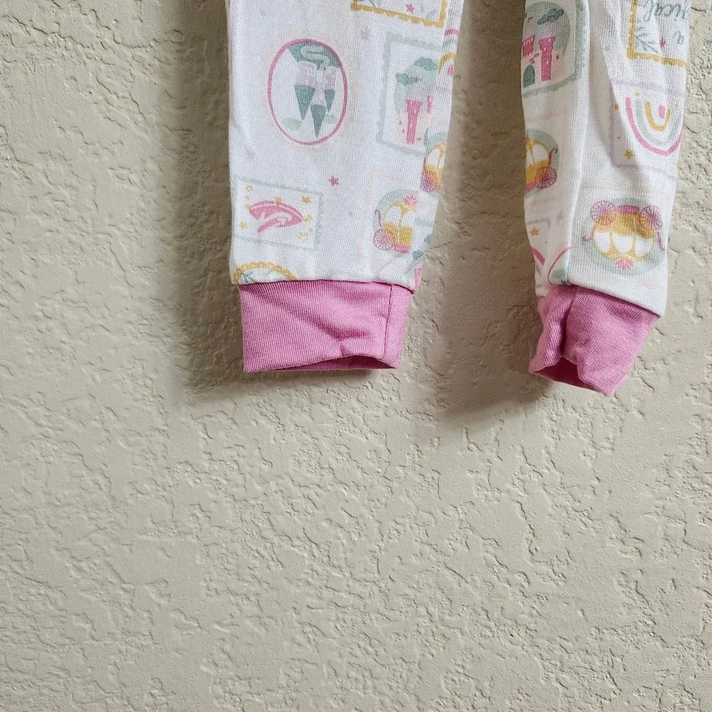 NEW Milkberry Bamboo Size 24M Princess Pajama Set Pink White Long‎ Sleeve